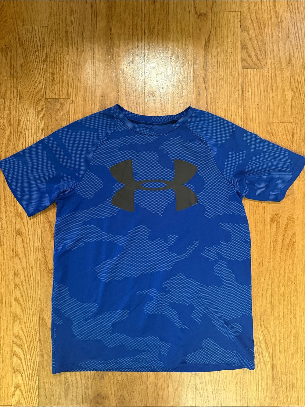 Under Armour Boys Royal Blue Camo Logo Performance Tee